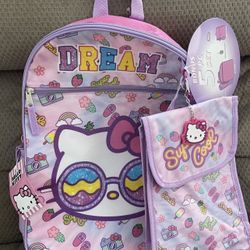 Hello Kitty 5 Piece Set Backpack