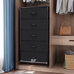 Dresser storage tower Black 5 -Drawer 23.2-in W Combo dresser