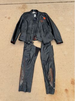 Harley Leathers Women’s Size 1W Chaps Vest and Jacket