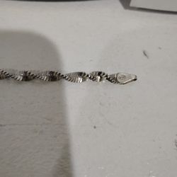 Twisted Herringbone Bracelet 7.25" .925 2mm.