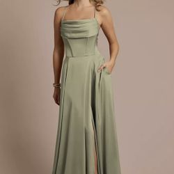 David’s Bridal Matte Satin A-Line Bridesmaid Dress