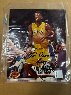 A.C. Green Signed Los Angeles Lakers 8x10 Photo Fleer SkyBox NBA Autograph