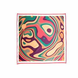 Emerald & Purple Marble Swirl Square Scarf 48x48cm | Custom Design Bandana NWOT