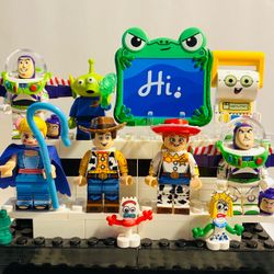 Toy Story Woody Buzz Jessie Bo Peep Alien 8pc Minifigure Set LEGO Compatible