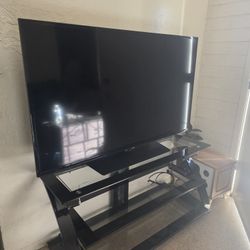 Glass TV Stand And Samsung Smart TV 2015