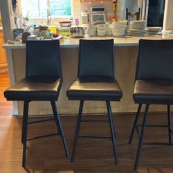Three Cabinet Height Bar Stools 