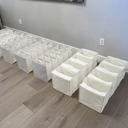 7 Beige Hanging Shelf Organizers for Closet- TWO 4 Shelf Clothes Organizers & FIVE 10 Pocket Shoe Racks