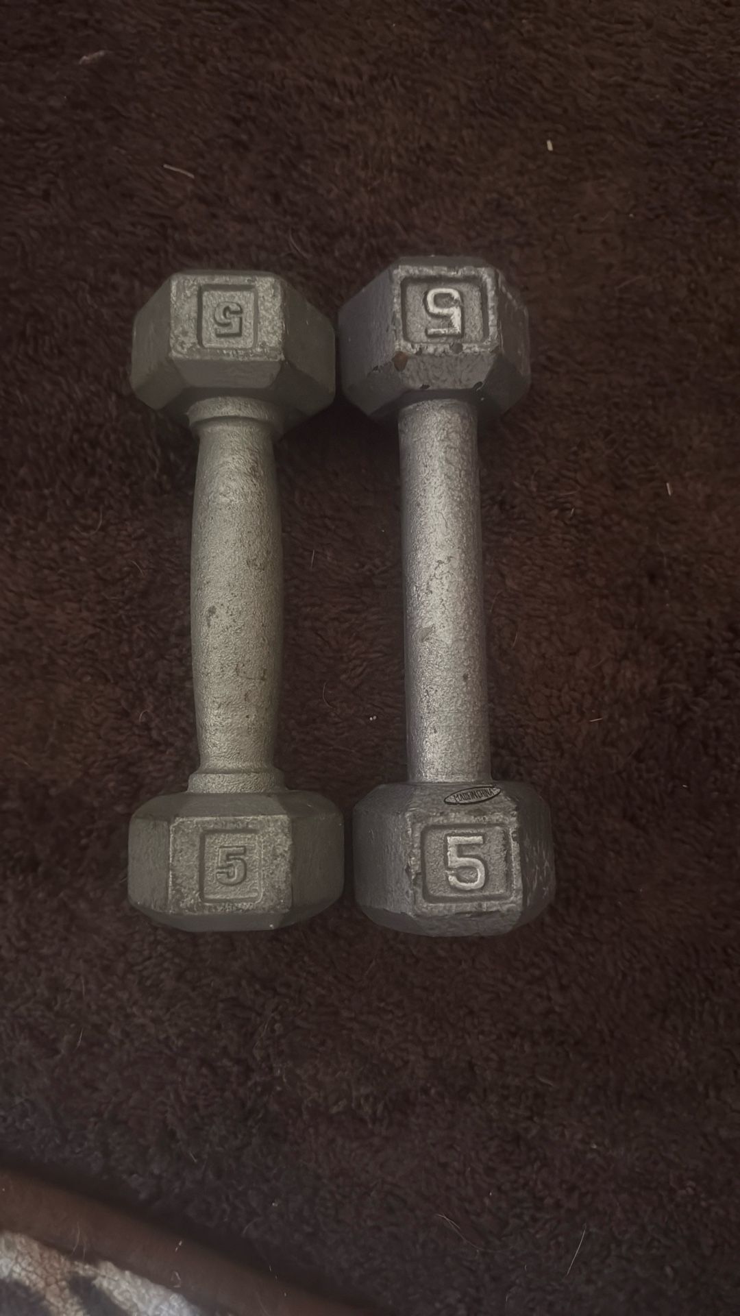 5 Pound Iron Hex Dumbells Pair