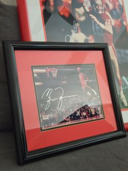 Michael Jordan & Joe Montana Framed Signed Photos With Original 1990s Documentation