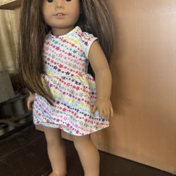 American girl doll with dress and underwear