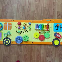 12-in-1 Activity Wall Busy Board: Boost Development with 44 x 15.5 in Sensory Toy