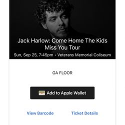 2 Jack Harlow Tickets GA 2