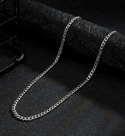 Stainless Steel Silver Plated Chain Necklace 