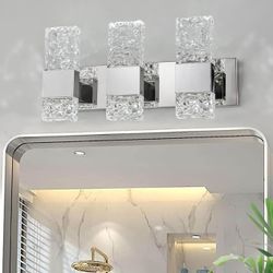 Modern LED Bathroom Vanity Light – 3-Light Chrome Fixture