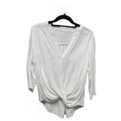 Women’s White V-Neck Top  Size S