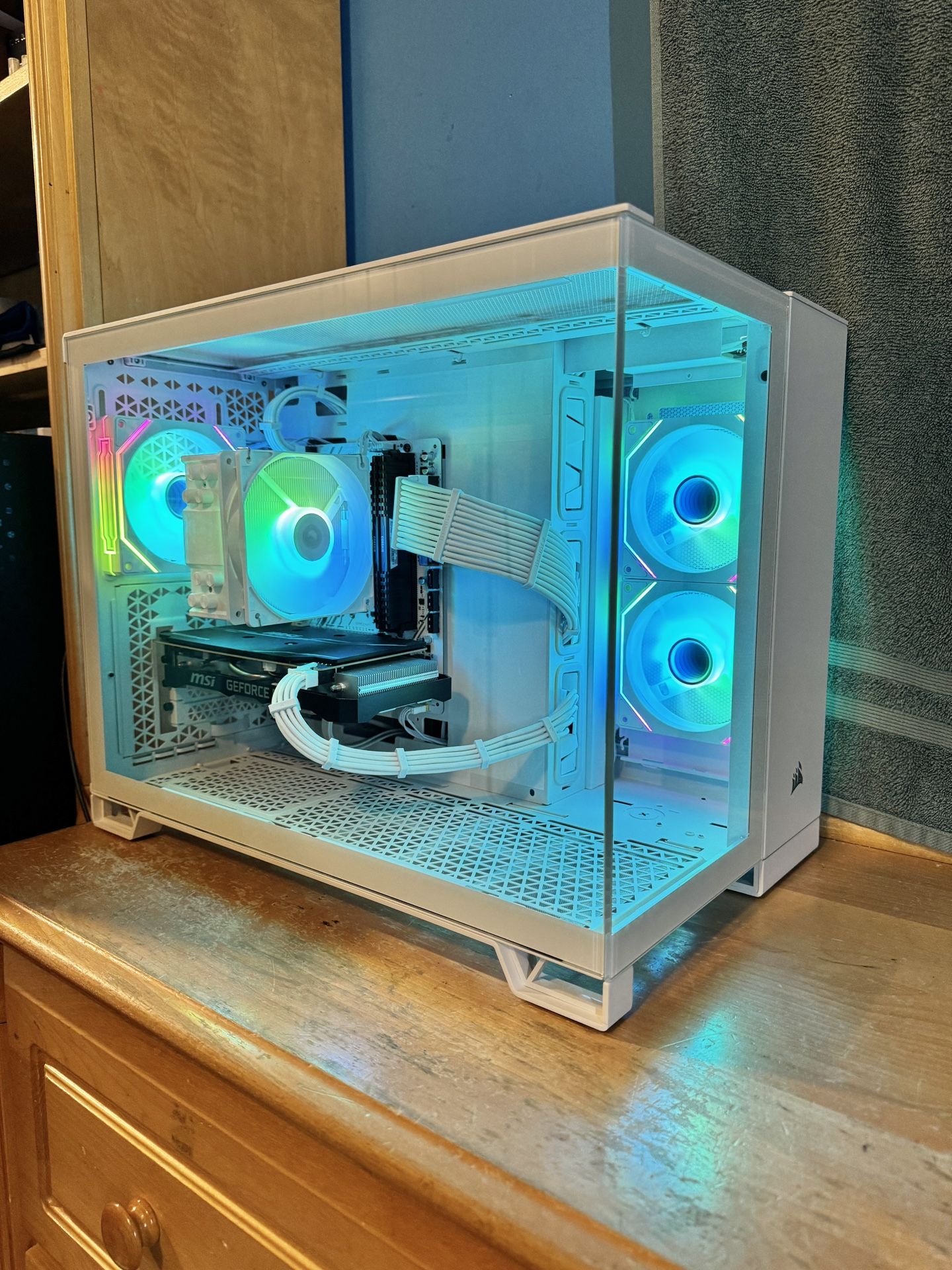 White RGB Windows 11 Pro Gaming PC - Nvidia RTX, 16GB Ram, Ryzen 5