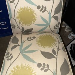 Burke Accent Slipper Chairs in Polly Aegean pattern