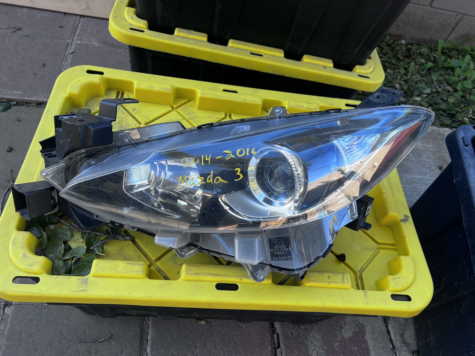 2014-2016 Mazda 3 Headlight LH Driver Side Projector Headlight OEM BPW951040A