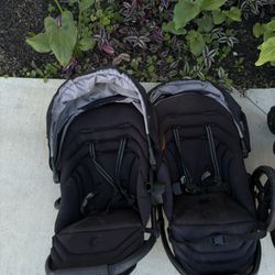 Double Stroller With Snack Tray