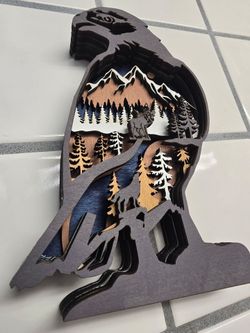 3d wood eagle mountian art