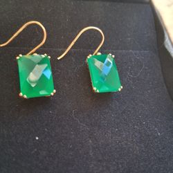 Sterling Silver Emerald Earrings 