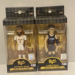 Funko GOLD #2 LaMelo Ball & #3 Anthony Davis CHASE Edition 5” Premium Vinyl New