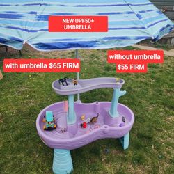 Watertable W Toys & Umbrella 