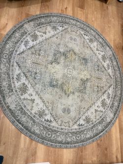 Boho Rug - green & beige