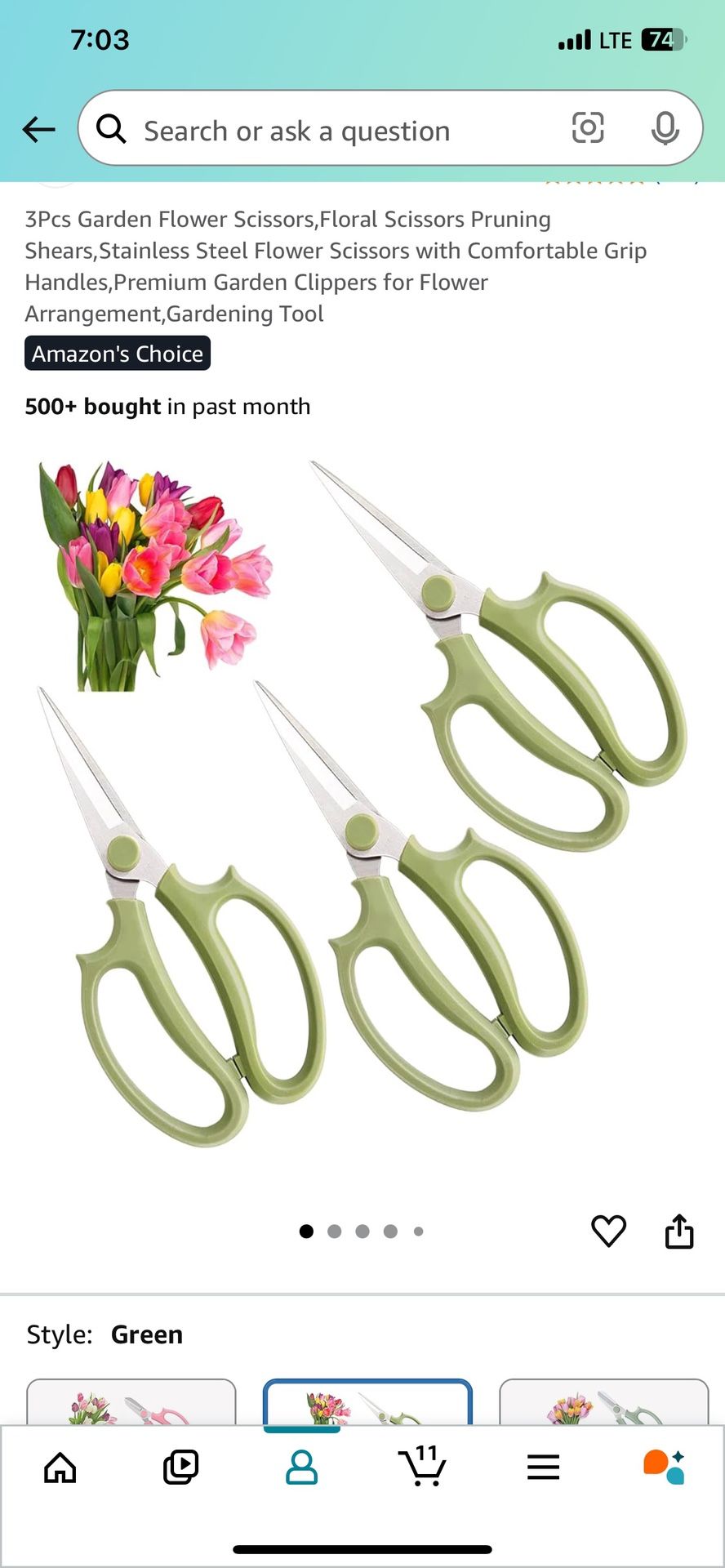 3 Floral Scissors