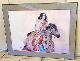 BRAVE HORSE Lytho Framed Picture by Carol Grigg