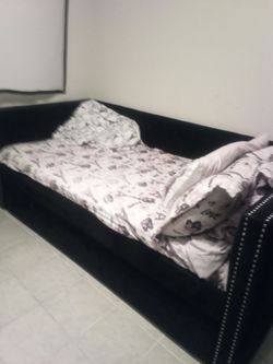 Black Upholstered Daybed Frame and More