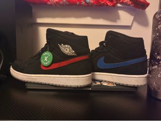 Nike Air Jordan 1 Mid Red/Blue Swoosh