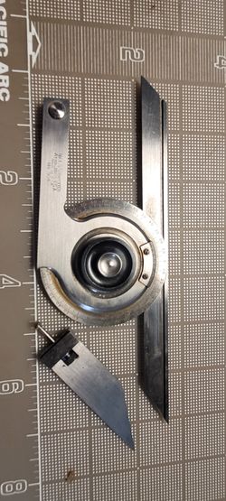 Starrett Bevel Protractor with Acute Angle Attachment 