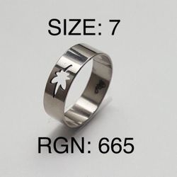 Stainless Steel Ring Band: Size-7/RGN-665