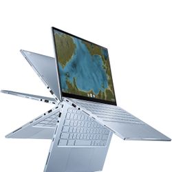 ASUS Chromebook Flip C433 2 in 1 Laptop, 14" Touchscreen FHD NanoEdge Display, Intel Core m3-8100Y Processor, 8GB RAM, 64GB eMMC Storage, Backlit Keyb