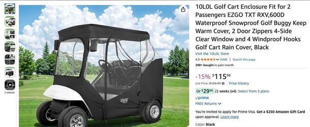 Golf Cart Inclosure for 2 people