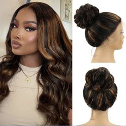 Brand New 360 Full Lace Front Wig Human Hair 200 Density 1B/30 Highlight HD Ombre 18 Inch