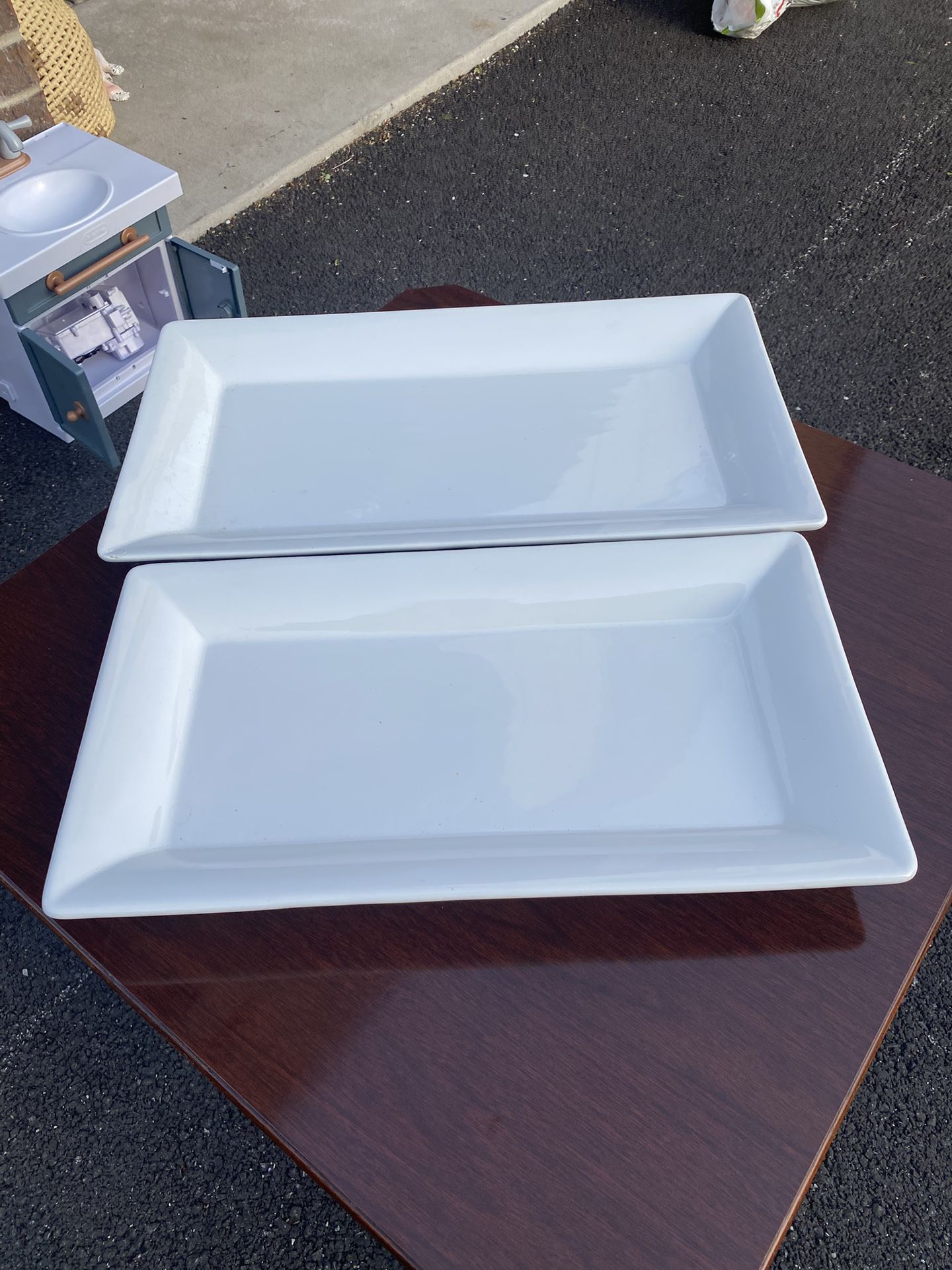 Large White Serving Trays/Platters
