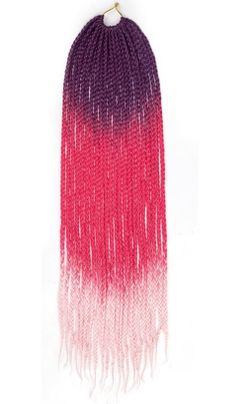 Ombre Box Braid Crochet Hair Waist-Length 30 Inch 7 Packs Medium Size Synthetic Pre-looped Long Crochet Braids Hair Extensions For Women (30Inch,Purpl