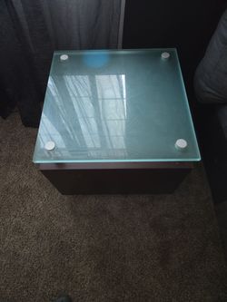 Modern Side Table with Glass Top