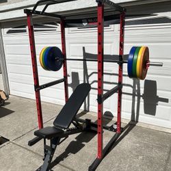Heavy Duty Squat Rack And Bench Combo 