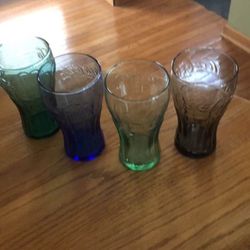 Coca Cola Glass Set - 4 Different Colors 