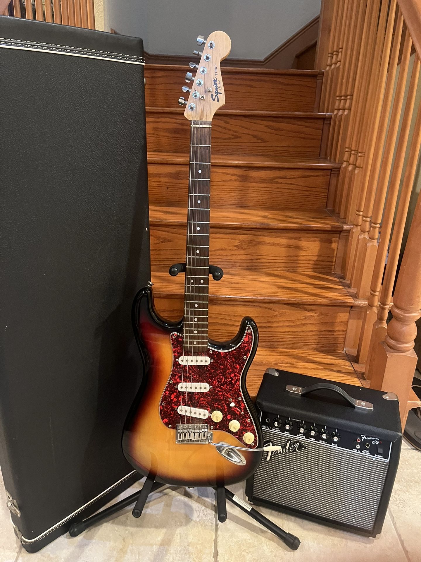 Squier Bullet Stratocaster (Mint) W/ Hardshell Case, Fender Amp