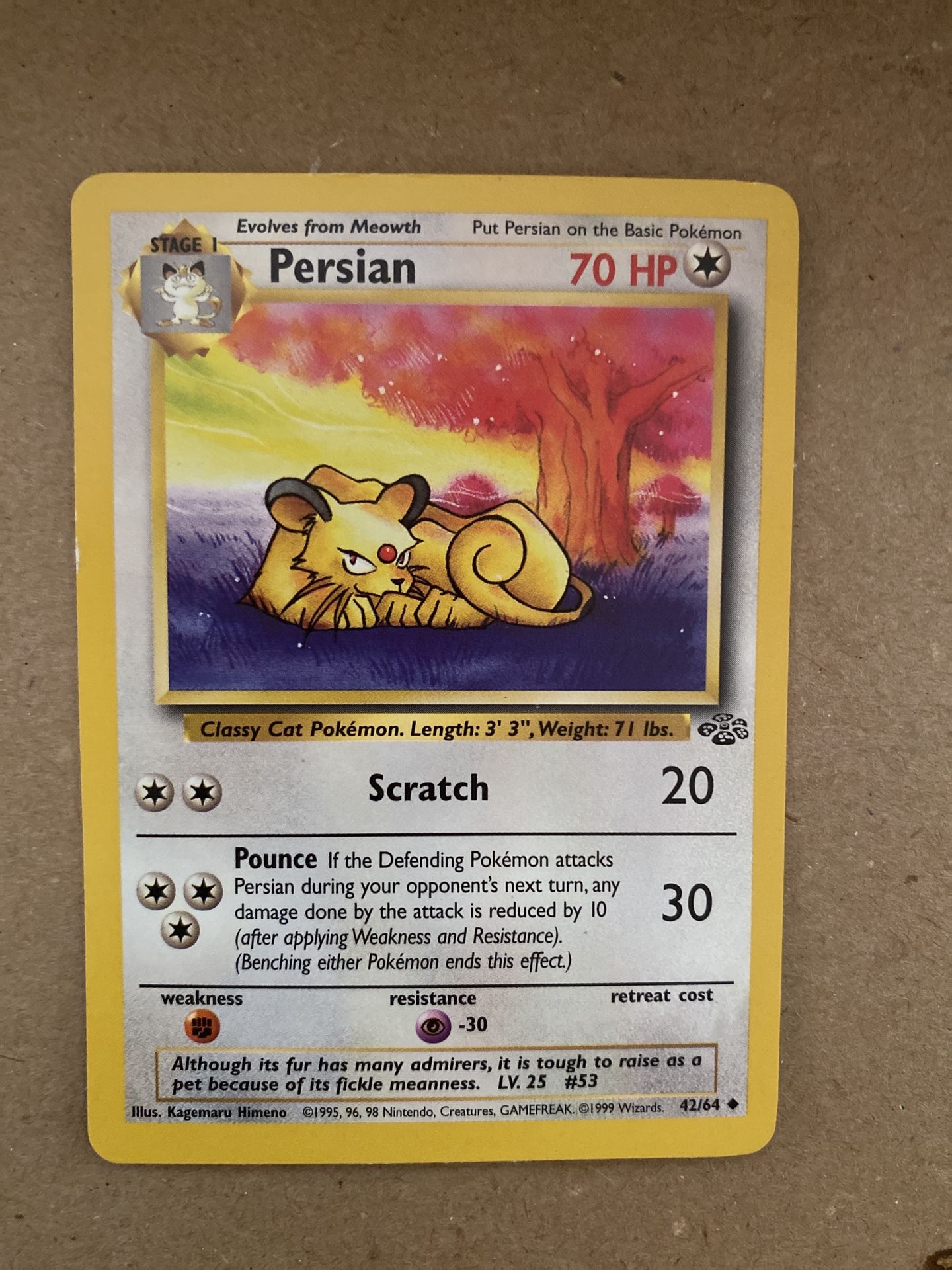 RARE Persian Pokémon Trading Card