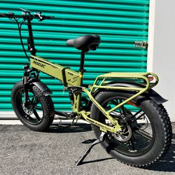 NEW!  750 Watt (900 Peak Watt)Electric Folding Bike, Power regen Tech, Fat Tire, Full Suspension(Black-OR-Army Green)PX6 Pro Paselec ⚡️