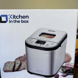 Kitchen in the box Bread Maker Machine with Gluten-Free Setting, 2LB 1.5LB 1LB Automatic Breadmaker with Homemade Cycle, 15-in-1 Stainless Steel Bread