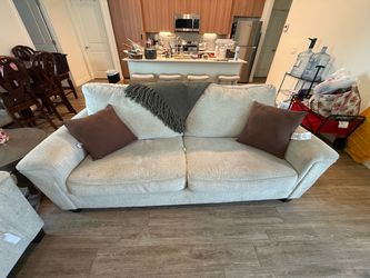 Light Beige Sectional & Loveseat – Great Condition