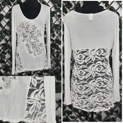 Daytrip Asymetrical Lace Long Top Womens Medium 