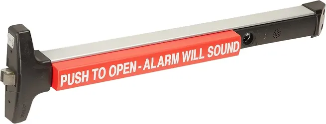 Detex V40EB62836 Rim Exit Device for 36" Wide Door, Exit Alarm with 9 Volt Battery, Clear Anodized Aluminum Finish
