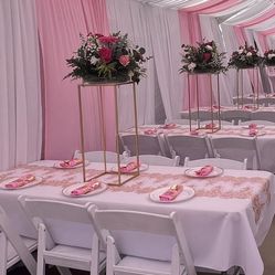 Table Runners For Parties ( Pink and Gold)  - 1 Dozen/ 12